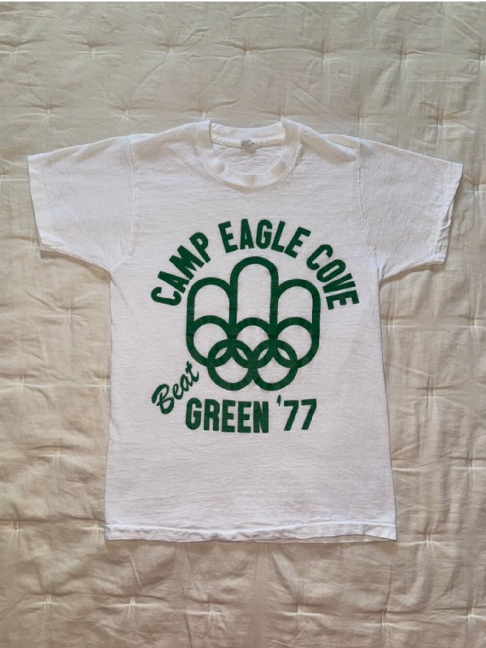 Vintage Camp Eagle Cove 1977 Youth T shirt Sz S